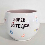 Lonec Bali z ročno poslikavo Super učiteljica